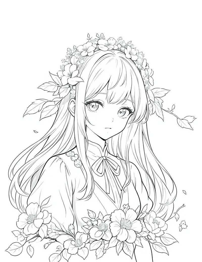 tranh tô màu anime girl ngầu 20