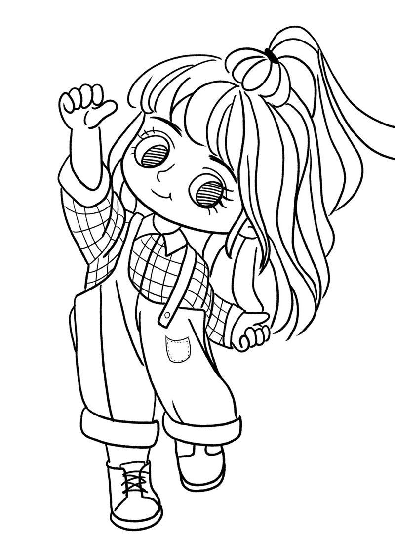 tranh tô màu anime girl ngầu 24