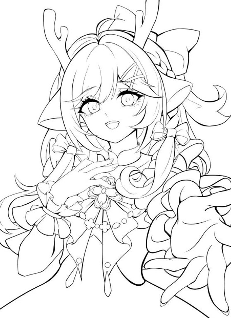 tranh tô màu anime girl ngầu 29