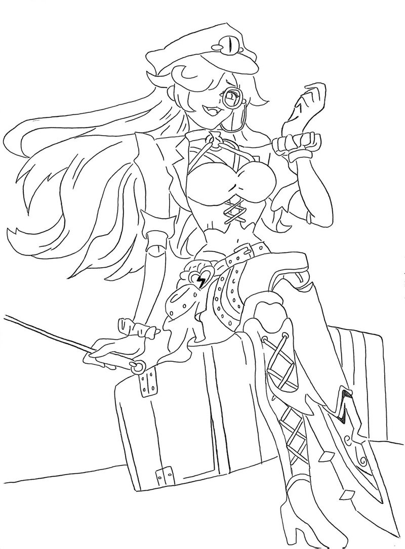 tranh tô màu anime girl ngầu 3