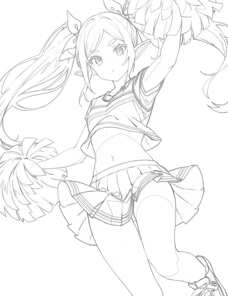 tranh tô màu anime girl ngầu 31