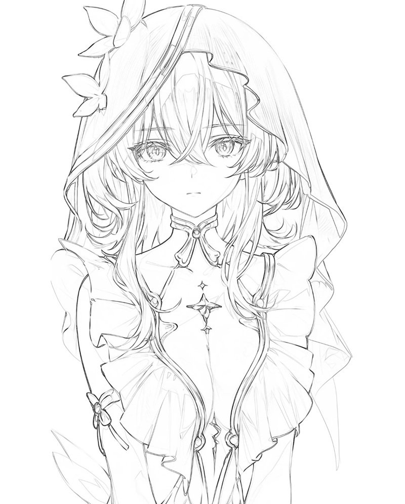 tranh tô màu anime girl ngầu 32