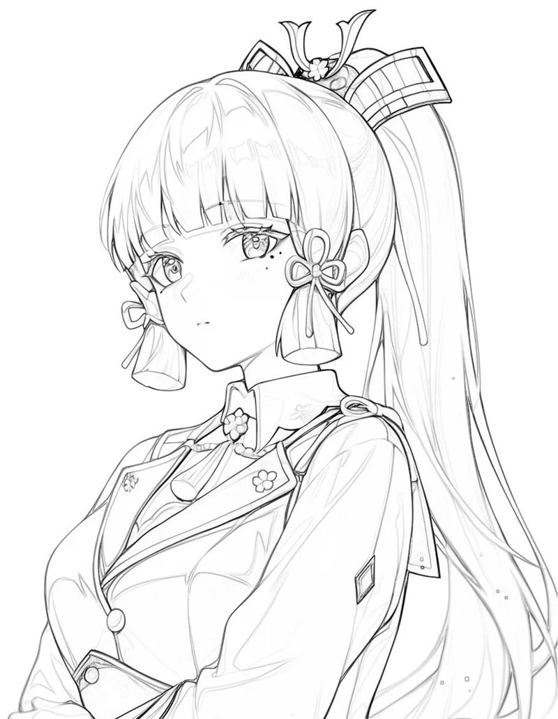 tranh tô màu anime girl ngầu 33