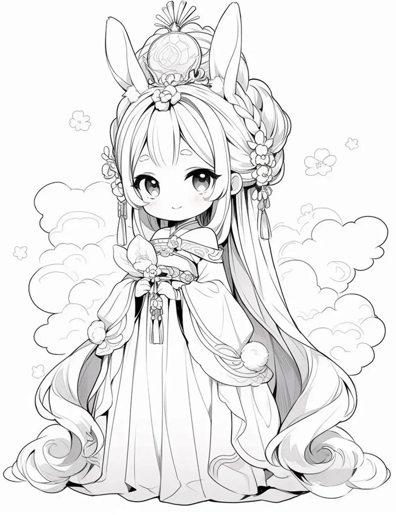 tranh tô màu anime girl ngầu 34