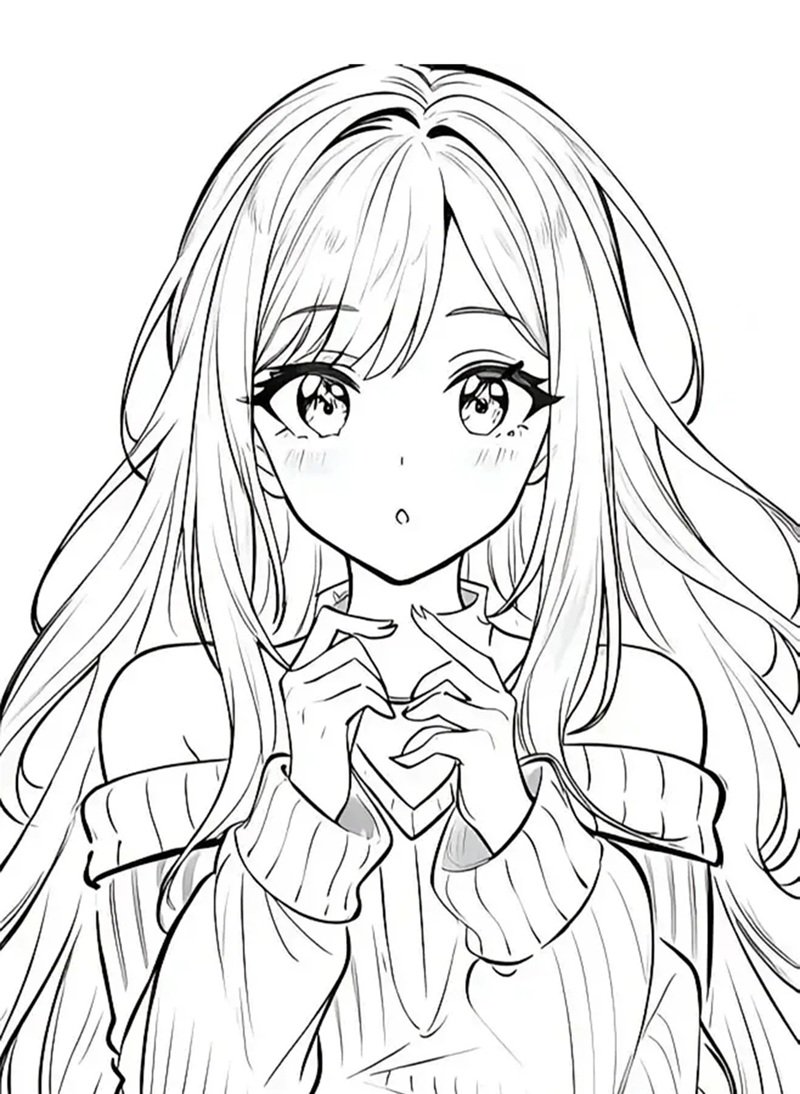 tranh tô màu anime girl ngầu 35