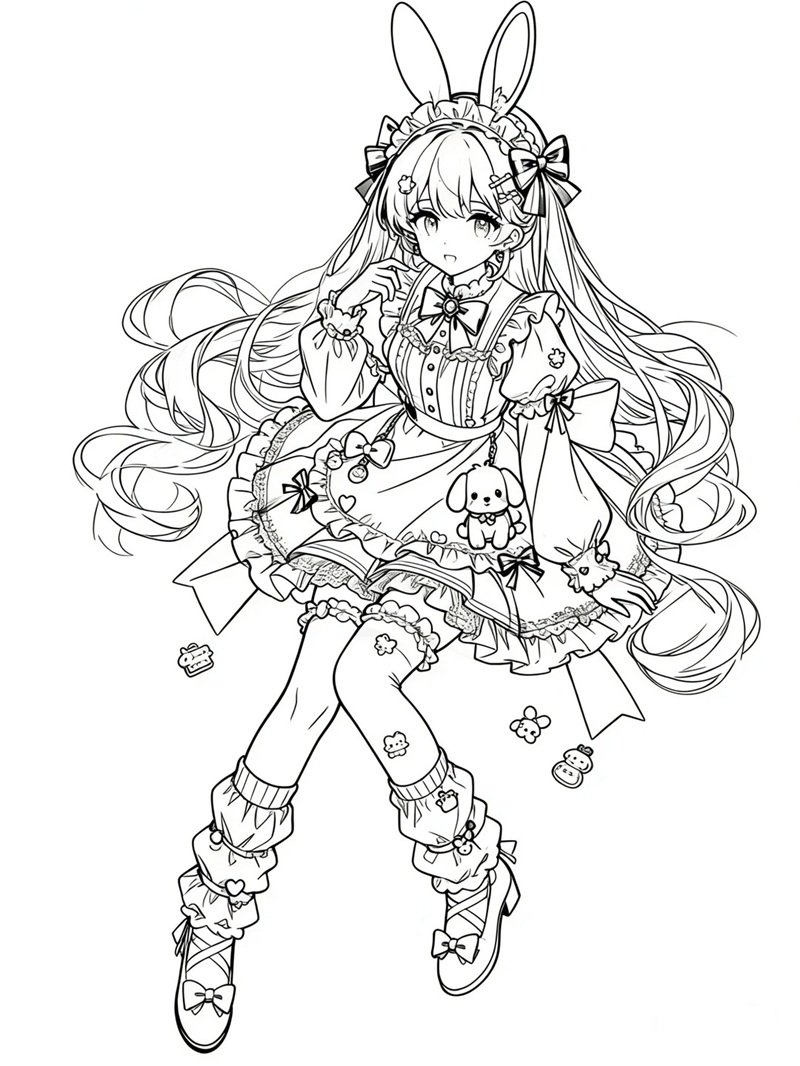 tranh tô màu anime girl ngầu 36