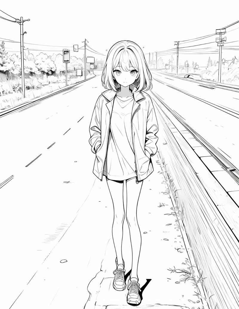 tranh tô màu anime girl ngầu 38