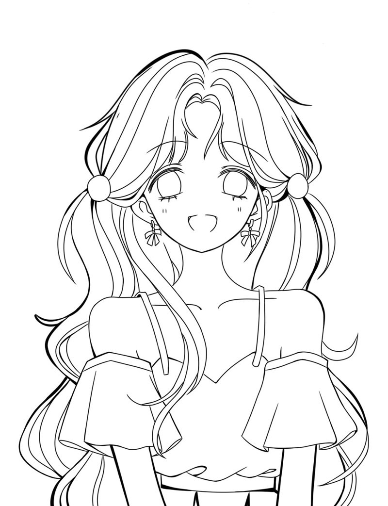 tranh tô màu anime girl ngầu 5