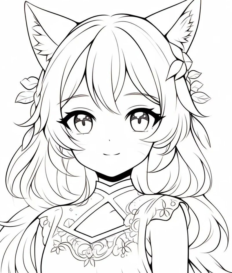 tranh tô màu anime girl ngầu 6