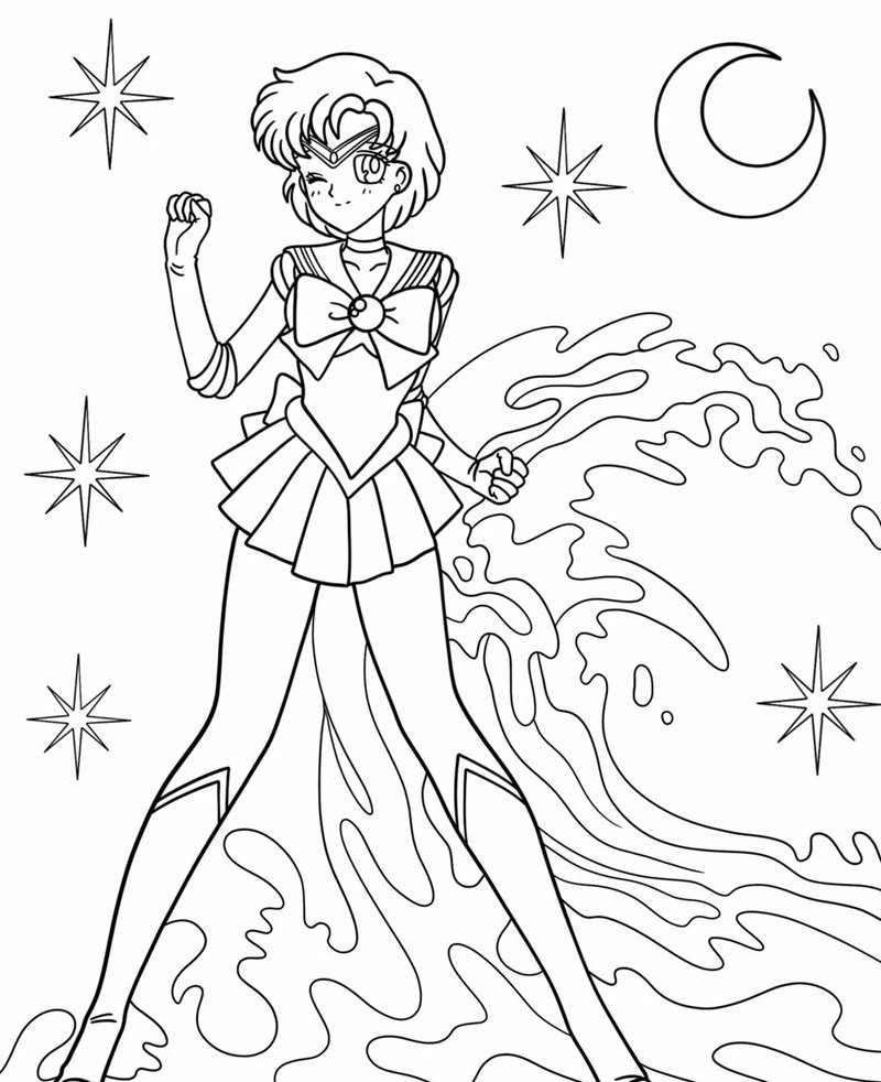 tranh tô màu anime girl ngầu 7