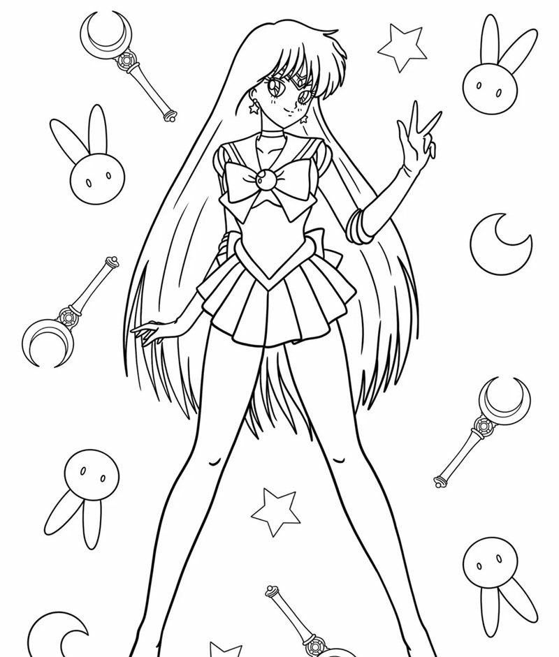 tranh tô màu anime girl ngầu 9