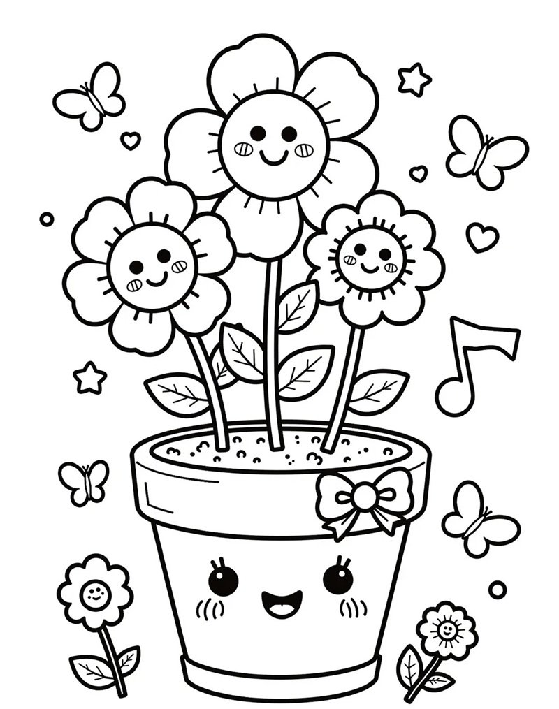 tranh tô màu bông hoa 14