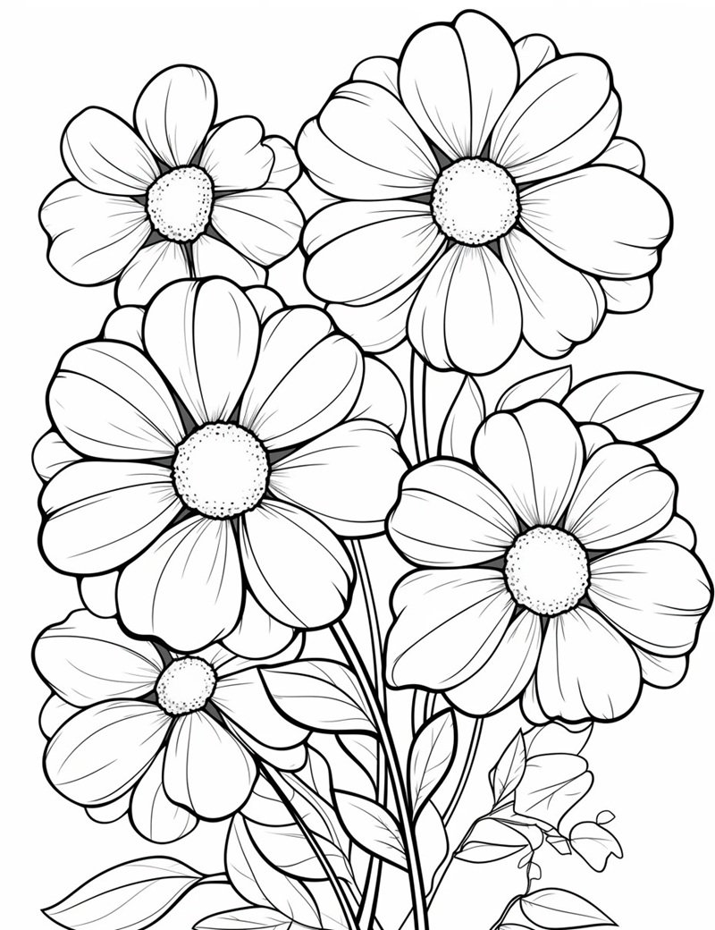 tranh tô màu bông hoa 18