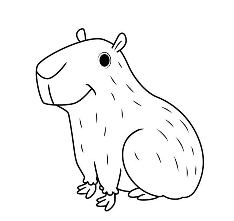 tranh tô màu capybara 1