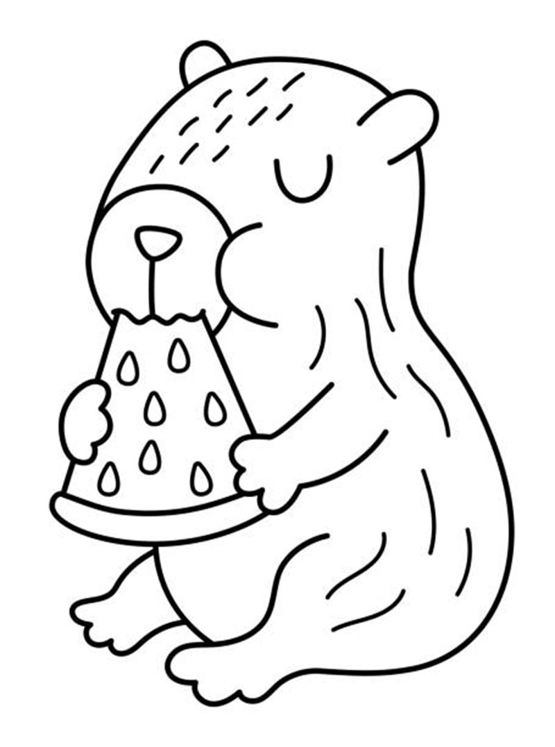 tranh tô màu capybara 10