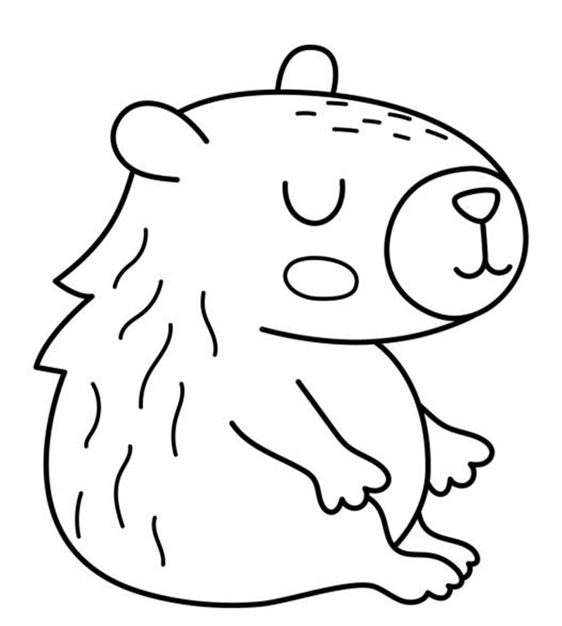 tranh tô màu capybara 11