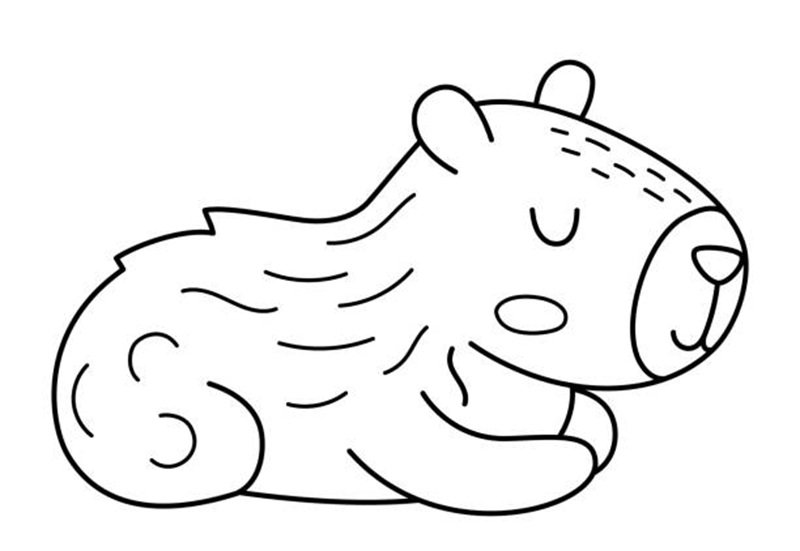 tranh tô màu capybara 12
