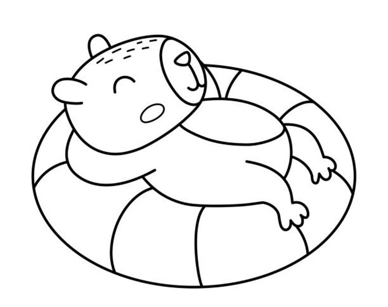 tranh tô màu capybara 13