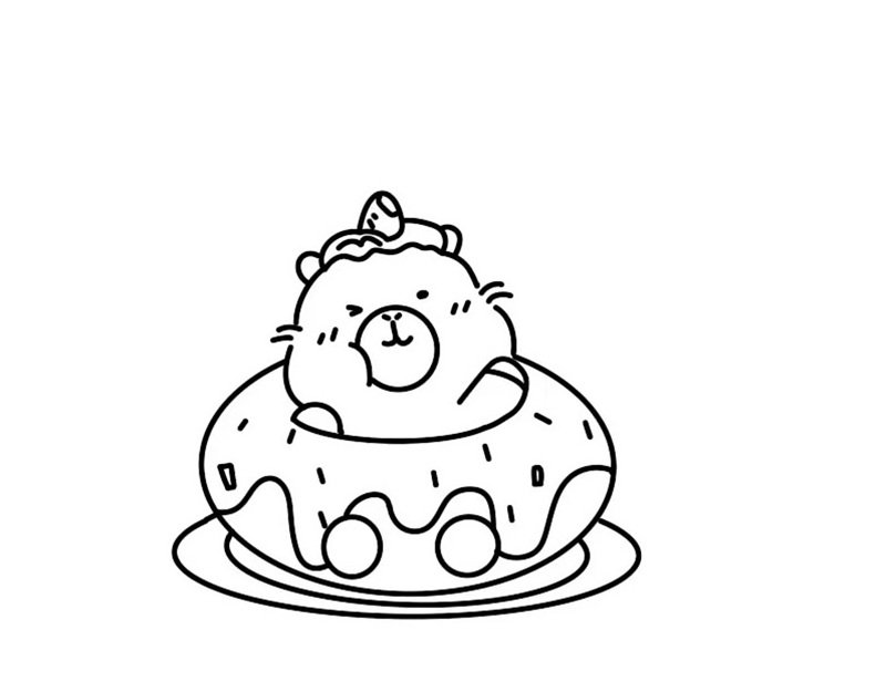 tranh tô màu capybara 22