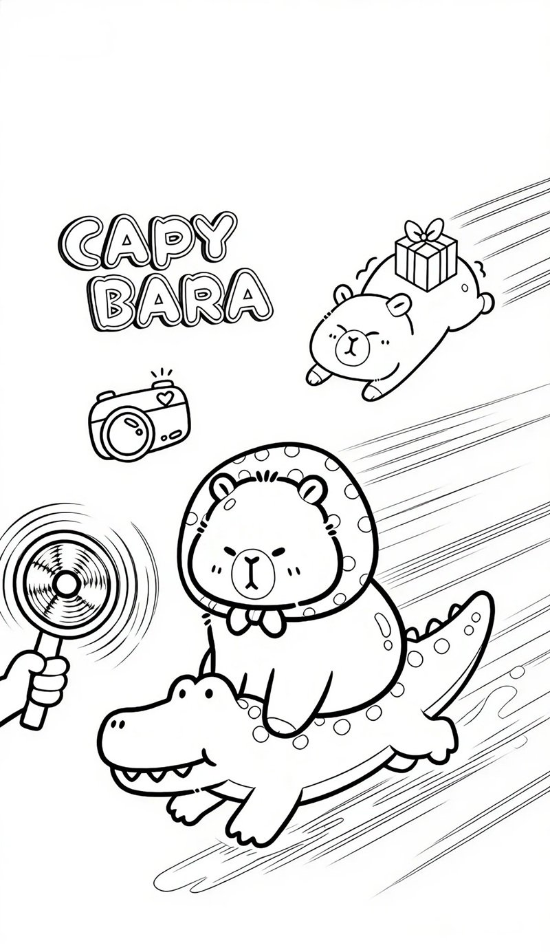 tranh tô màu capybara 25