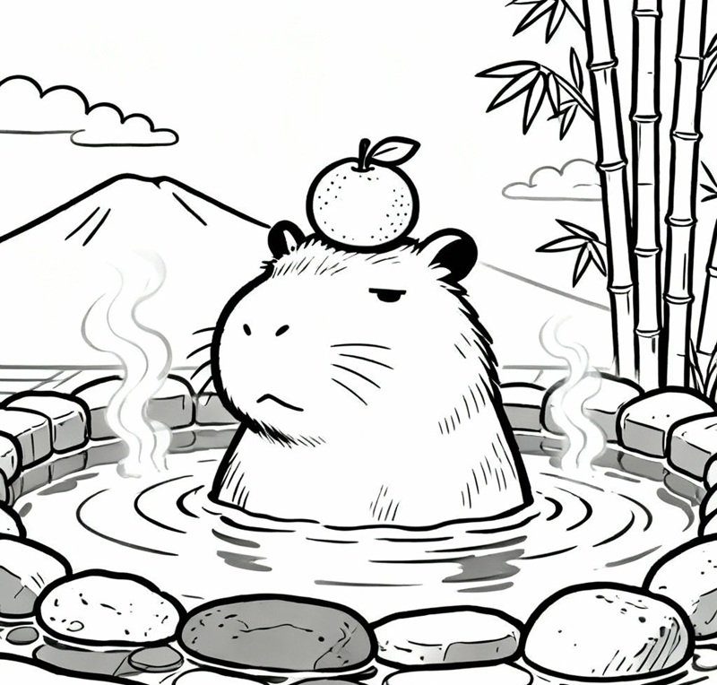 tranh tô màu capybara 26