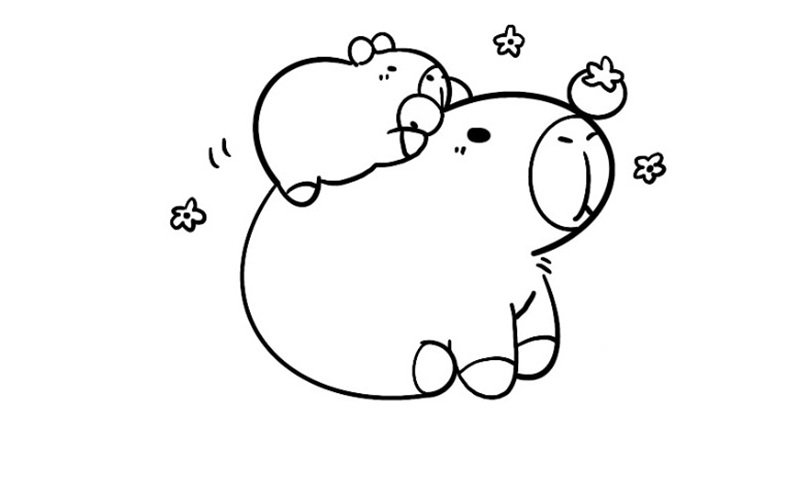 tranh tô màu capybara 28