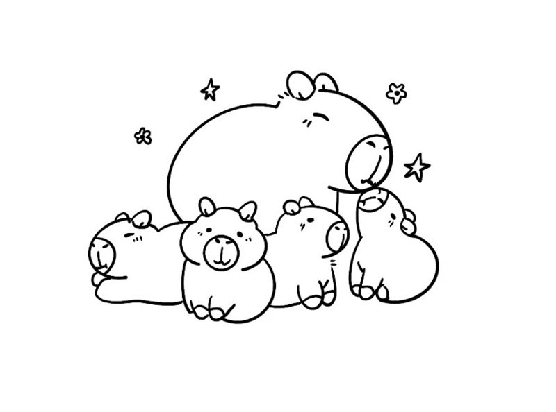 tranh tô màu capybara 29