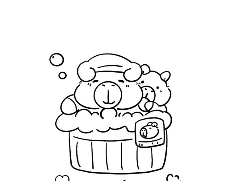 tranh tô màu capybara 30