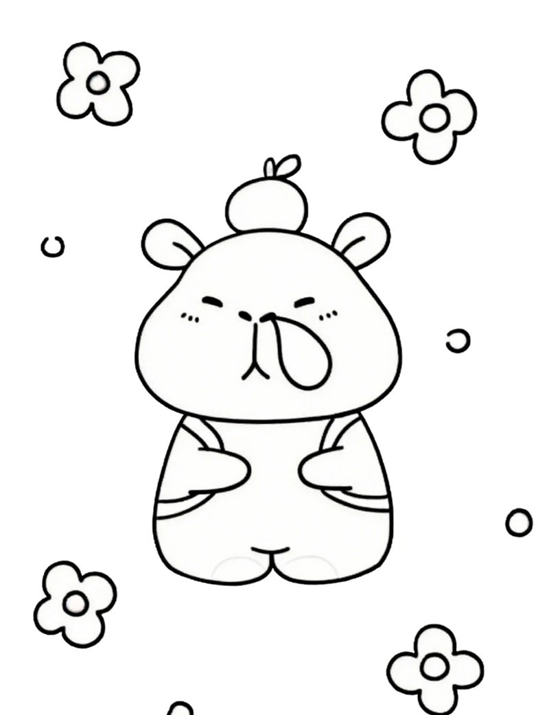 tranh tô màu capybara 32