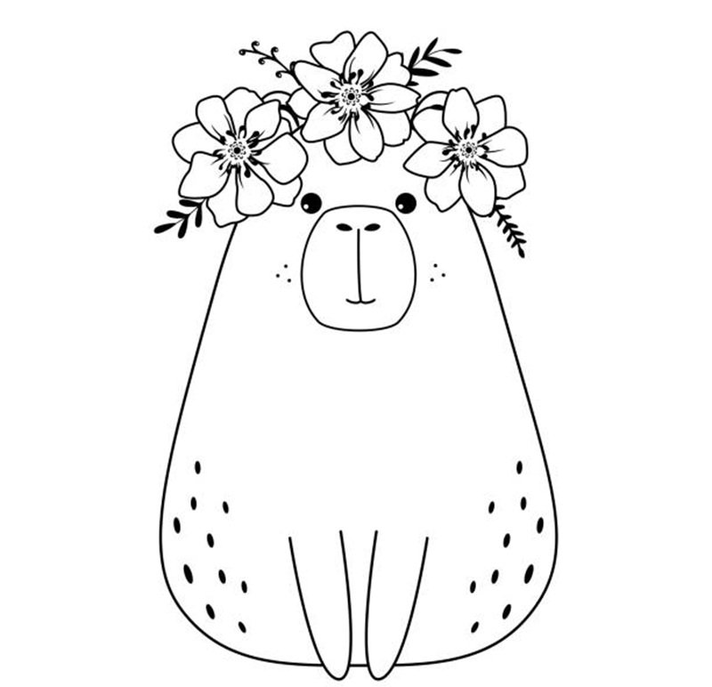 tranh tô màu capybara 4