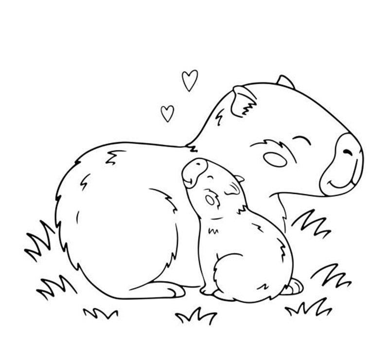 tranh tô màu capybara 8