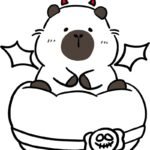 tranh tô màu capybara chibi cute