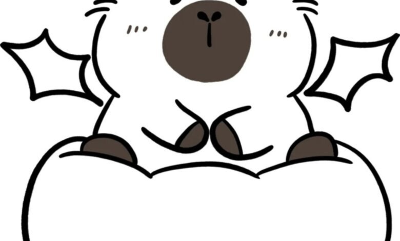 tranh tô màu capybara chibi cute