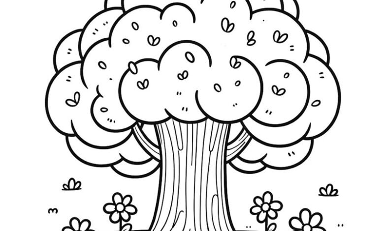 tranh tô màu cây xanh 16