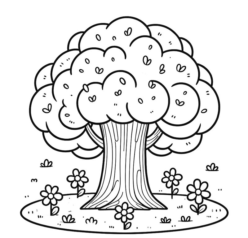 tranh tô màu cây xanh 16