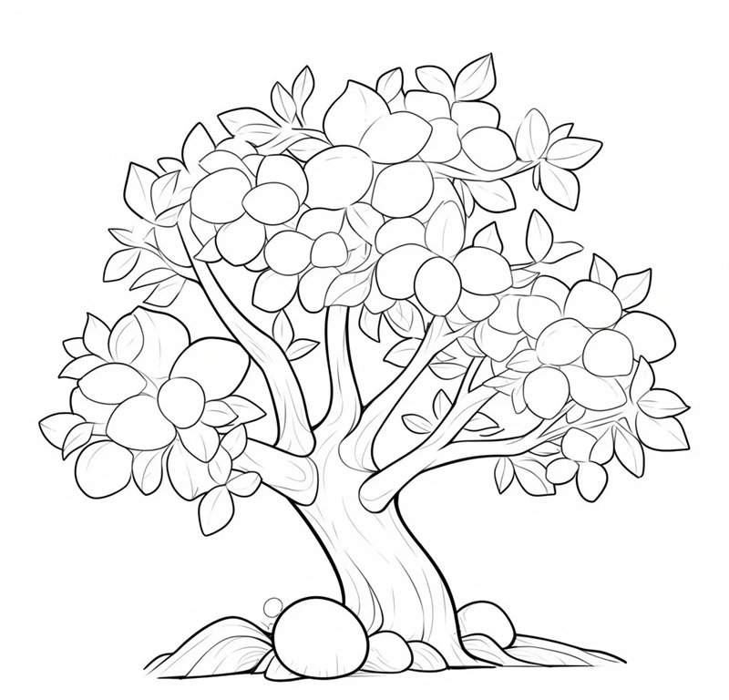 tranh tô màu cây xanh 36