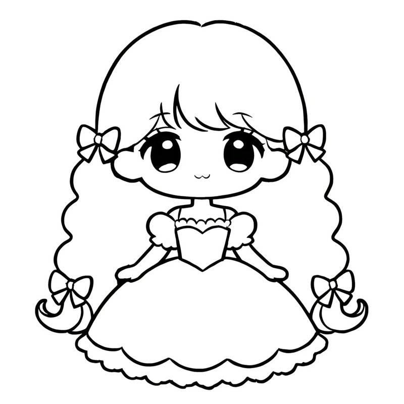 tranh tô màu chibi cute 11