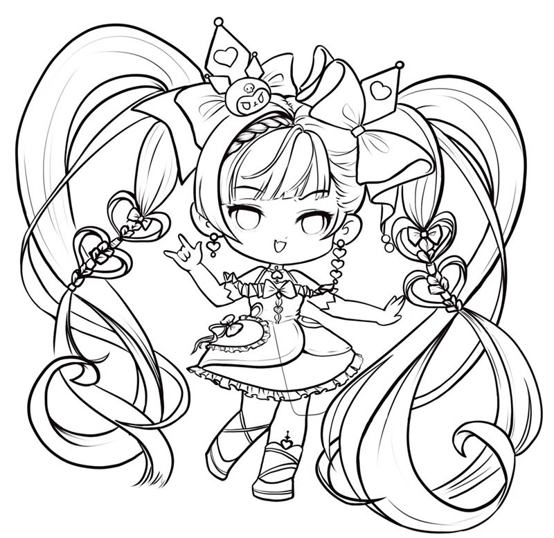 tranh tô màu chibi cute 12