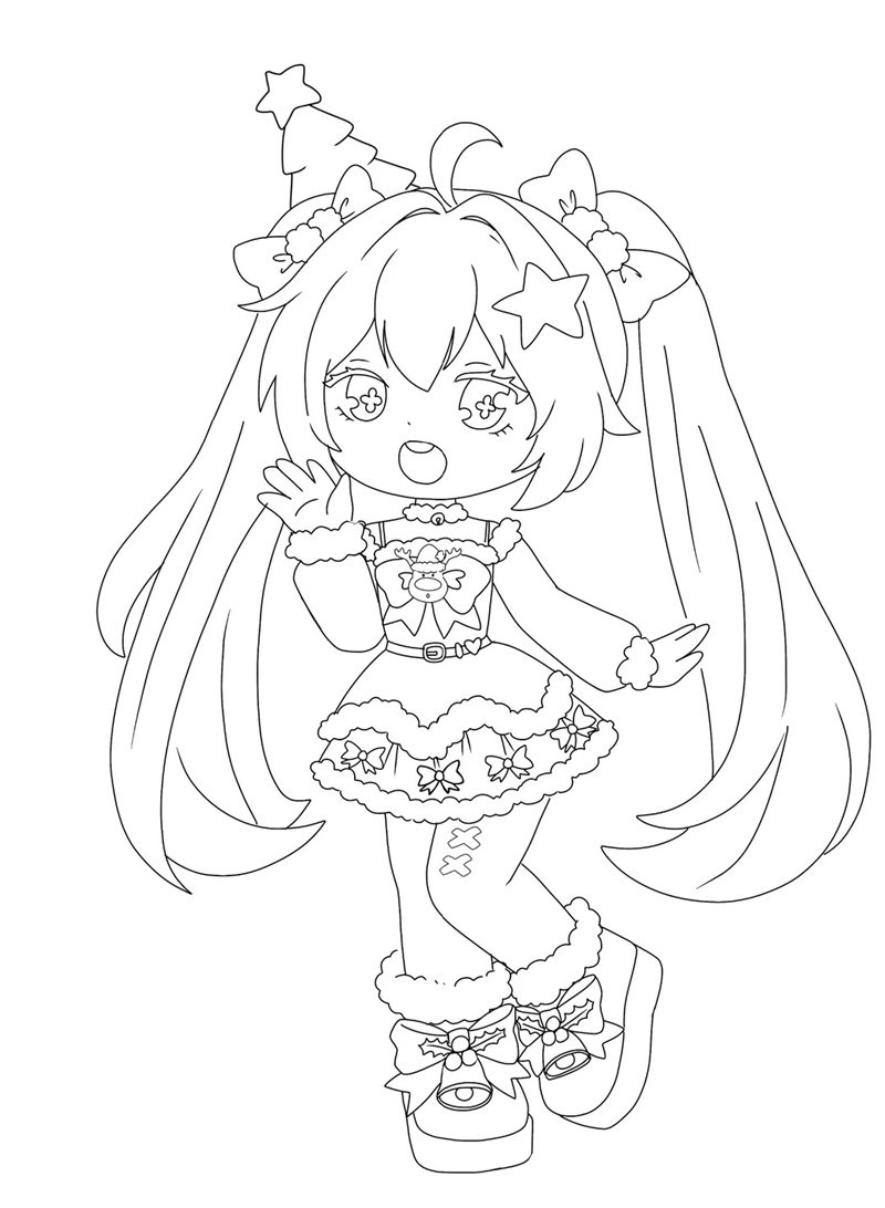 tranh tô màu chibi cute 13