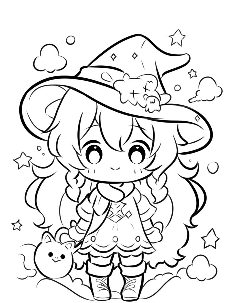 tranh tô màu chibi cute 2