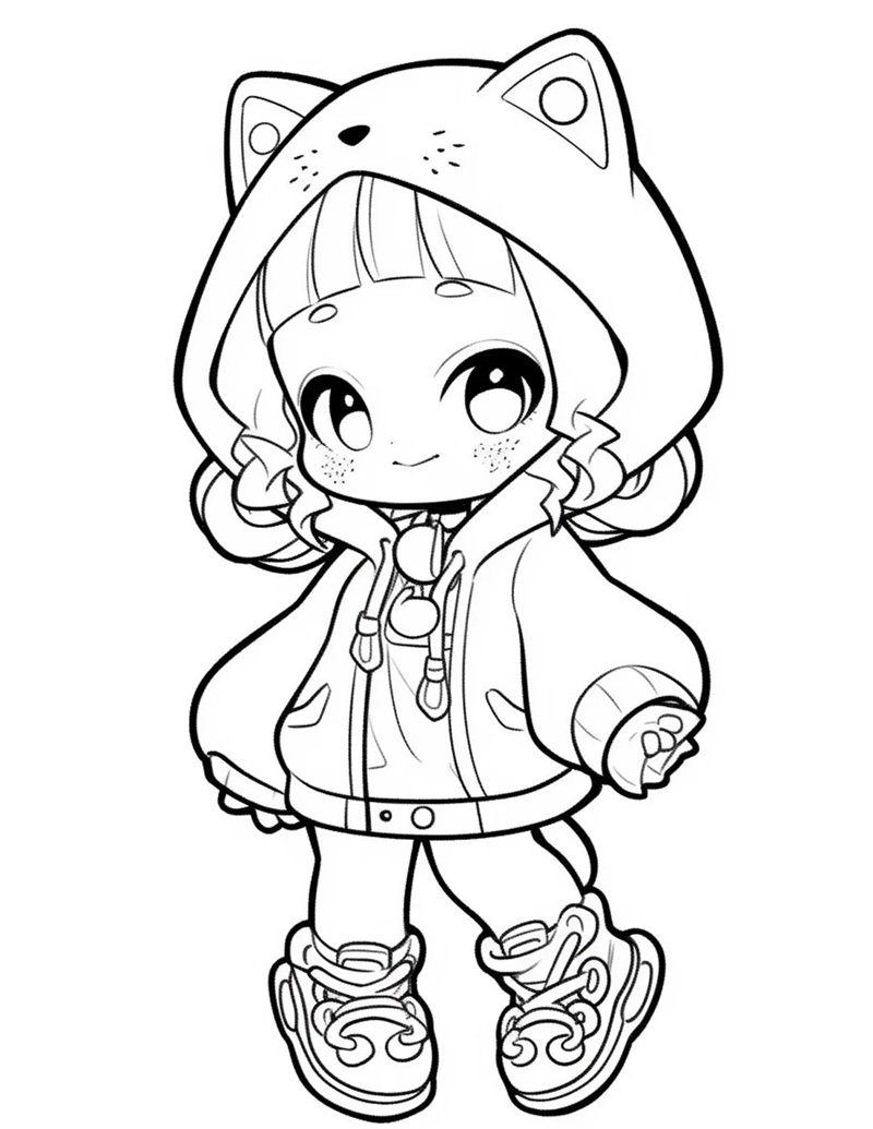 tranh tô màu chibi cute 20