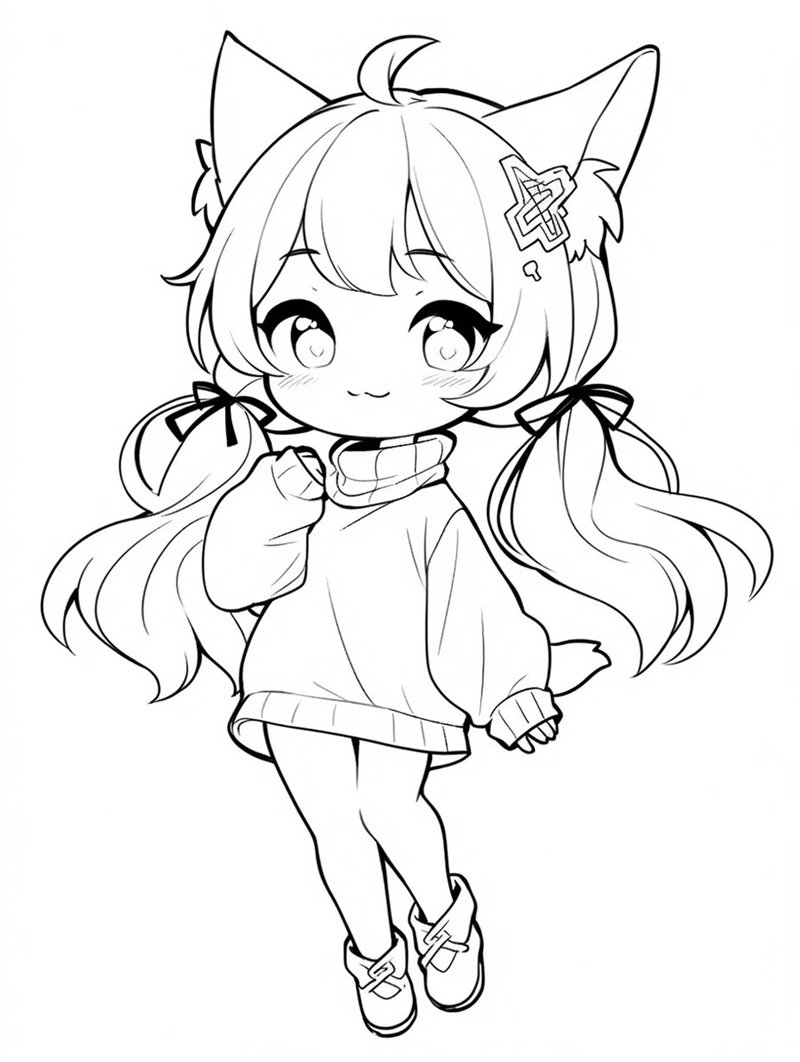 tranh tô màu chibi cute 21