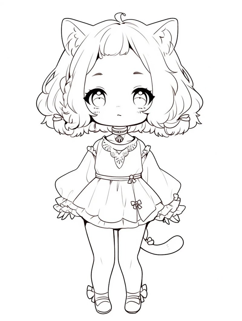 tranh tô màu chibi cute 22