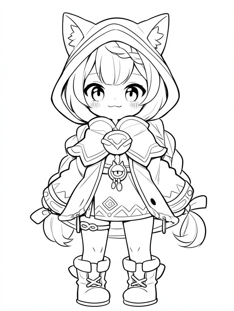 tranh tô màu chibi cute 23