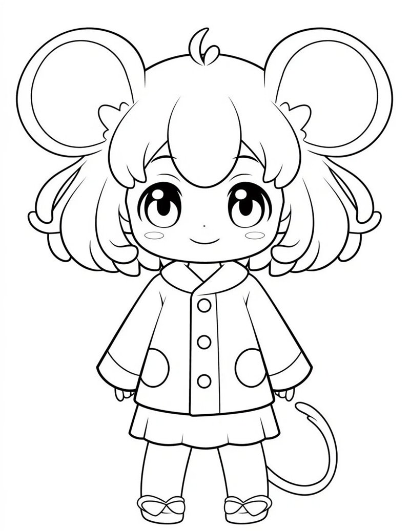 tranh tô màu chibi cute 27