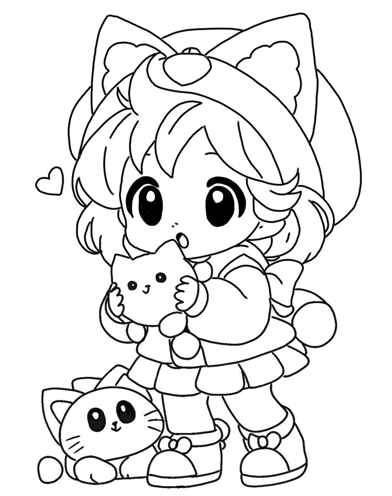 tranh tô màu chibi cute 4