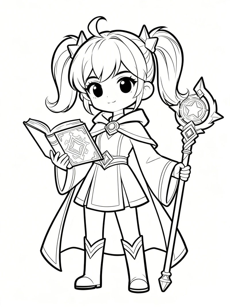 tranh tô màu chibi cute 8