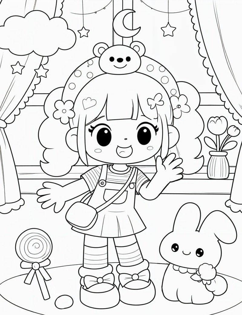 tranh tô màu cho bé gái 1