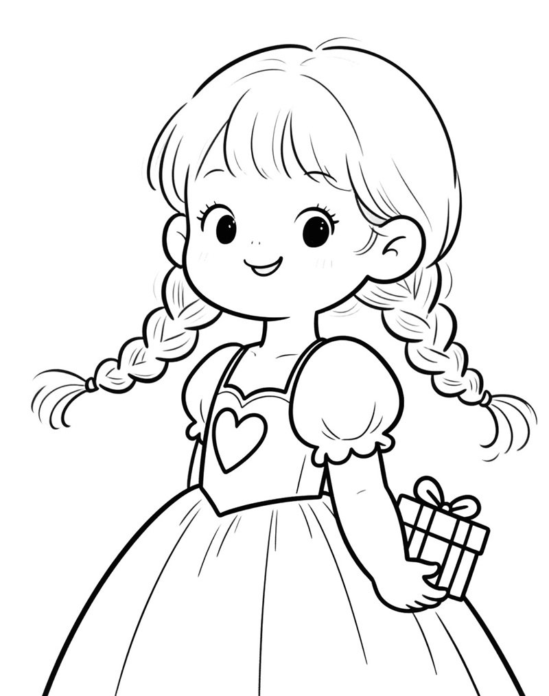tranh tô màu cho bé gái 8