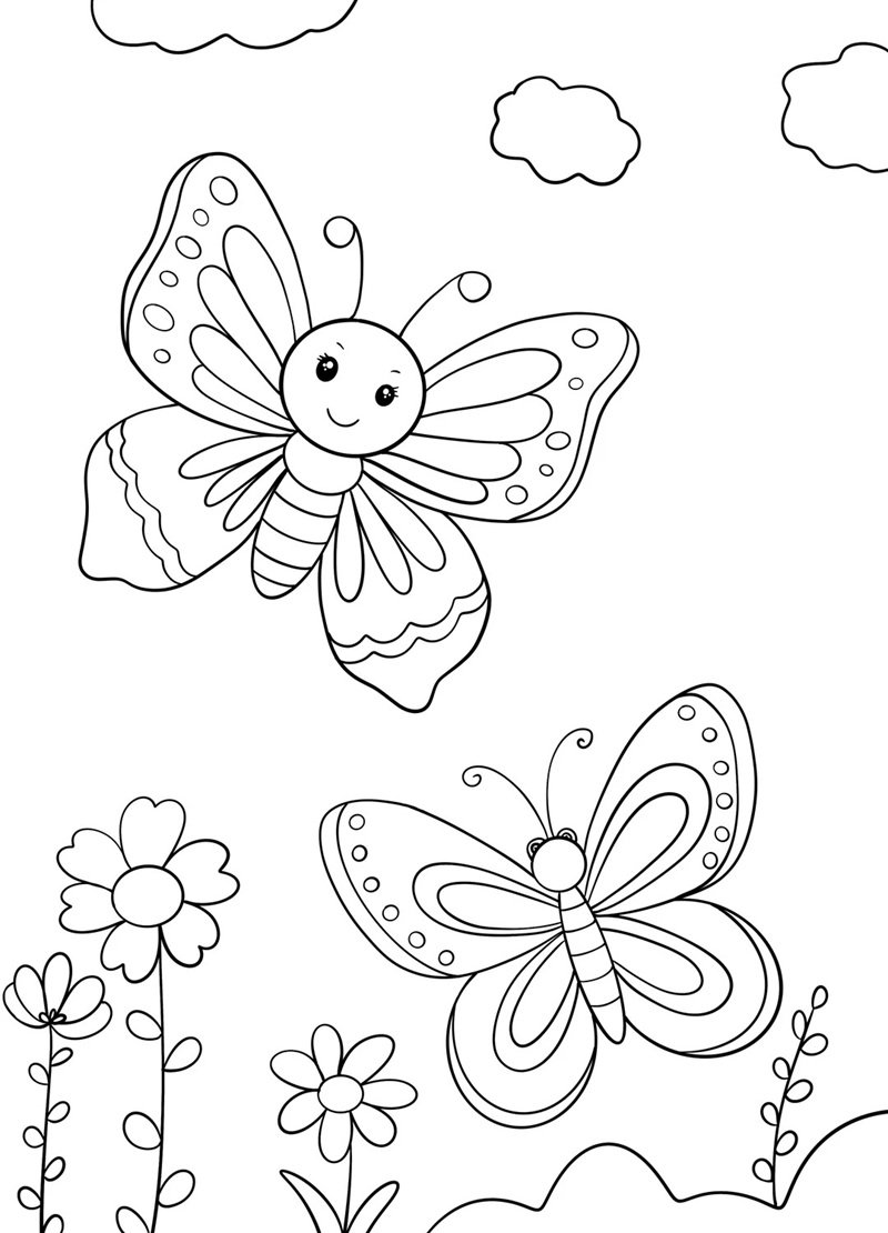 tranh tô màu con bướm 27